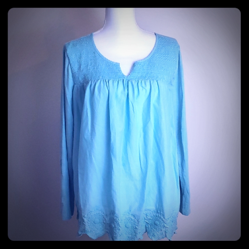 GLORIA VANDERBILT XL LONG SLEEVE BLOUSE